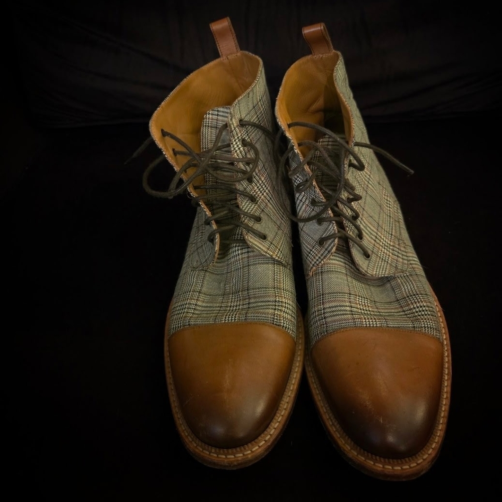 Men's TAFT Brown and Gray Plaid Jack Boots